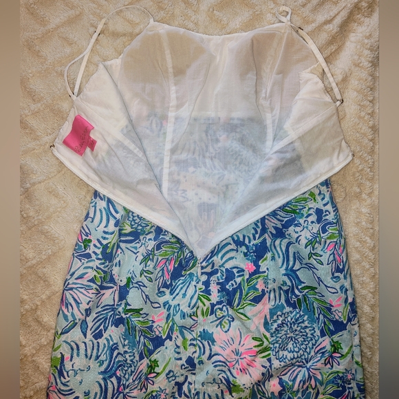 Lilly Pulitzer Liz Dress Coastal Blue Lion Around Size 4 Sundress - Picture 9 of 12